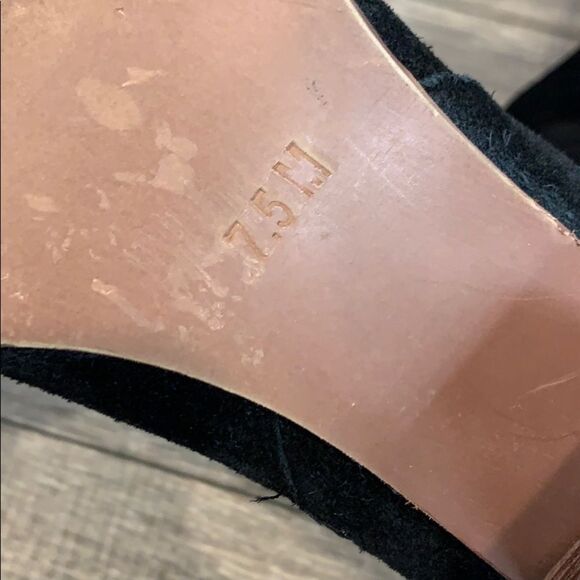 Round Toe Black Suede Over the Knee Boot - Picture 3 of 6